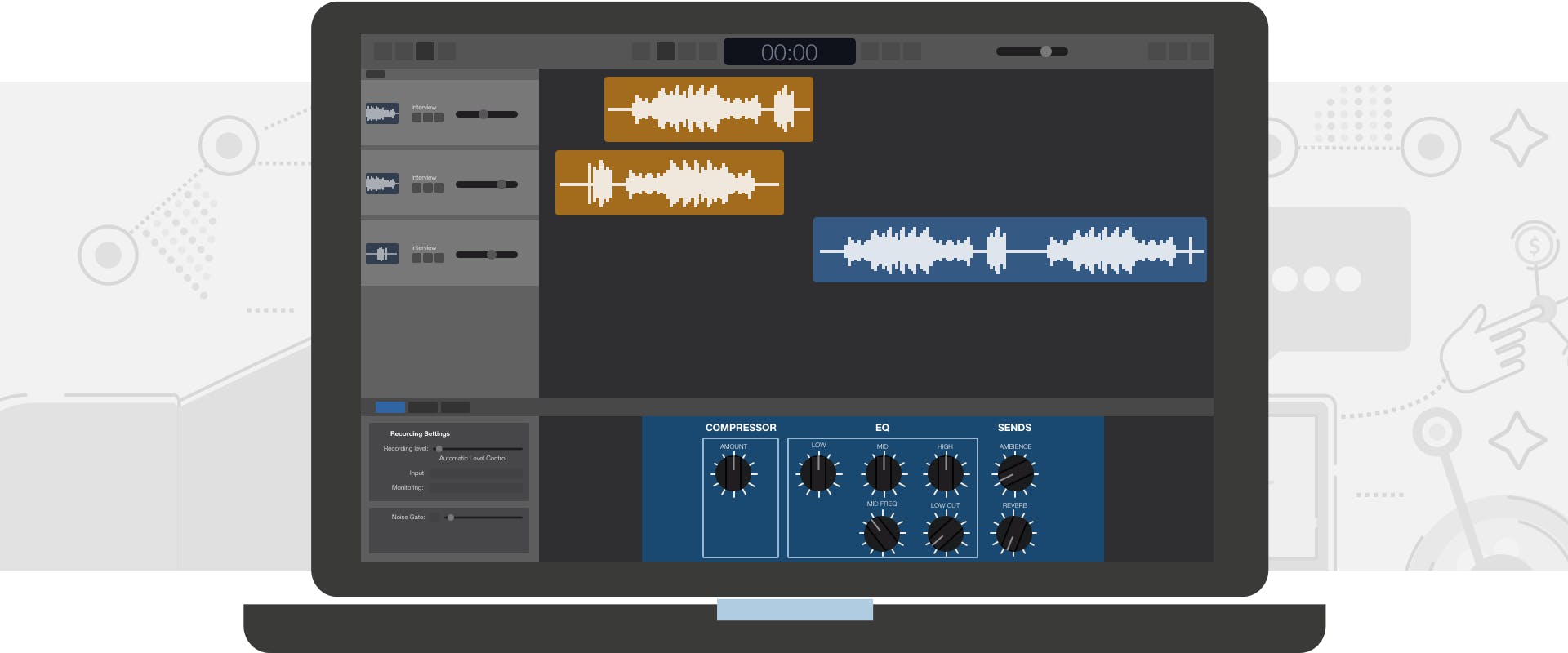 Structuring a podcast in Garagband