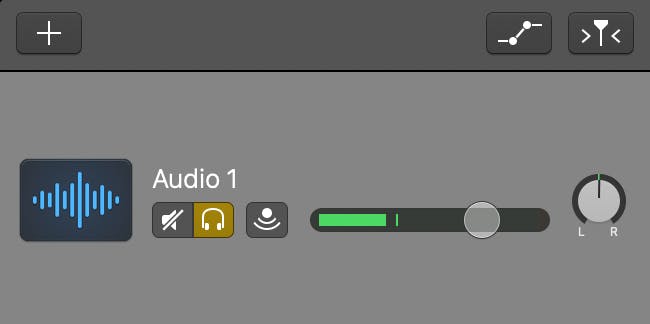 Volume level slider